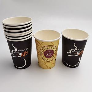 Gobelet en papier à mur unique <span class=keywords><strong>Kingwin</strong></span> 8oz/12oz/16oz, tasse à café en papier jetable avec couvercle et manchon - Product Image 2