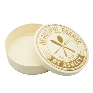 Wholesale Custom Disposable Mini Wooden Round Platter Wine Camembert Cheese Cake Box for Picnic Food Gift Packing with Lid