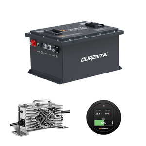 Curenta แบตเตอรี่รถกอล์ฟ105Ah 36V LiFePO4ก้อนแบตเตอรี่ลิเธียมไอออนพร้อมที่ชาร์จและจอแสดงผล LCD สำหรับ ezgo Club Car YAMAHA - Product Image 1