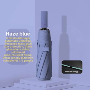 Nouveau Parapluie Pliant Semi-Automatique Renforcé à 8 Baleines et Double Nervure, Grande Taille pour Hommes, Double Usage Soleil Pluie Anti-UV en Acier - Product Image 3