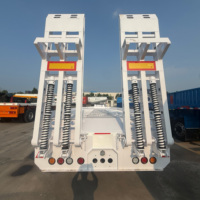 Remorque surbaissée à vendre, 3 essieux, 80 tonnes, remorque surbaissée robuste pour le transport d'excavatrices, d'équipements miniers et de machines