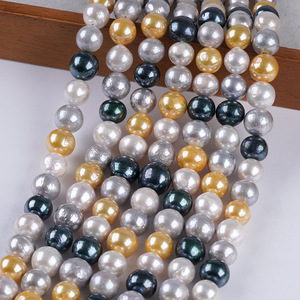 Perles naturelles de Zhuji en gros, 10-13 mm, perles d'Edison plaquées huile, chaîne de perles DIY, matériel pour collier, perles en vrac - Product Image 1