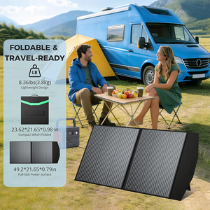 Panneaux solaires monocristallins ALECTER 100W 18V 23% d'efficacité certifiés TUV, pliables, portables, étanches, design noir, pour l'extérieur - Product Image 3