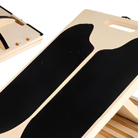 Tabla Inclinada Ajustable de Madera de Pino para Estiramiento de Pantorrillas, Antideslizante y Plegable para Gimnasio en Casa, Fisioterapia y Fitness