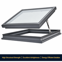 Fenêtre de toit rétractable électrique Maplemiles, vitre verticale automatique étanche avec cadre en alliage d'aluminium pour appartement