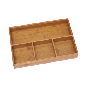 SINCERE International 824 Bandeja organizadora de <span class=keywords><strong>4</strong></span> compartimentos de madera de bambú moderna 11 5/8 \ "X <span class=keywords><strong>7</strong></span> <span class=keywords><strong>7</strong></span>/8 \" X 1 3/<span class=keywords><strong>4</strong></span> \ "Herramientas rectangulares - Product Image 1