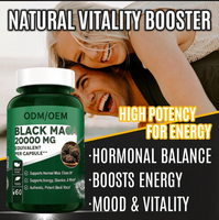 ODM OEM Marque Privée 20000mg Capsules de Maca Noire, Complément Alimentaire Botanique Naturel pour Hommes