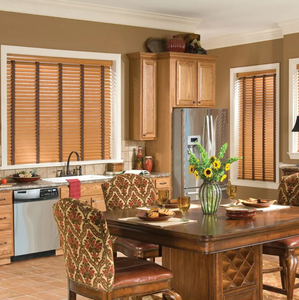 Venta caliente Fácil instalación de bricolaje tamaño personalizado listón de madera persianas venecianas persianas de madera de imitación y persianas de bambú para ventanas Persianas - Product Image 3