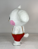 Costume de mascotte gonflable personnalisable en peluche super douce, modèle animal (chien, abeille, ours), à poils longs, pour Halloween, cosplay et fêtes