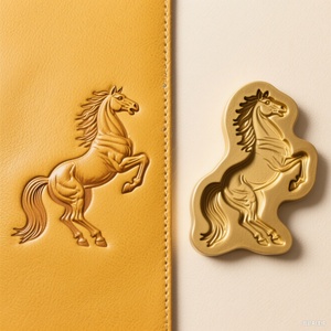 Matrice de marquage à chaud personnalisée en cuivre doré pour l'estampage de logos sur produits ménagers sur cuir, papier, bois - Product Image 1