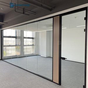Szeles hiện đại đơn giản đôi kính hợp kim nhôm phân vùng văn phòng tường có thể điều chỉnh được xây dựng trong louver Chất lượng cao màn hình cường lực - Product Image 6