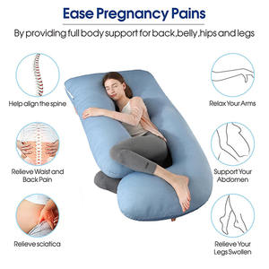 Almohada de Maternidad con Forma de U, <span class=keywords><strong>Precio</strong></span> de Fábrica en China, Almohadas para Dormir y Apoyo para Mujeres Embarazadas con Funda Sedosa Refrescante - Product Image 2