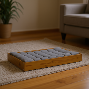 Honey Brown Solid <b>Pine</b> Wood Dog <b>Bed</b> 36 X 25.2 X 3.5 In Simple Design Pet <b>Bed</b> For Dogs Indoor Use - Product Image 2