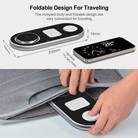 Support de chargeur sans fil magnétique pliable 3 en 1, charge rapide 15W pour iPhone, montre connectée, écouteurs avec câble Type-C