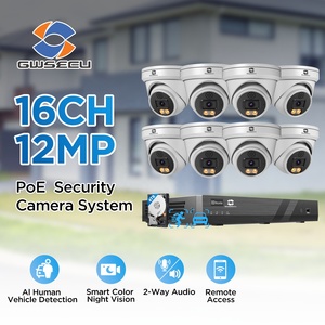 GWSECU 16 Channel Poe <strong>Security</strong> <strong>Camera</strong> <strong>System</strong> 12Mp 4K 2-Way <strong>Audio</strong> SMD AI Face Detection Full Color Commercial IP CCTV NVR Kit - Product Image 2