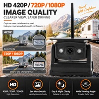 Moniteur numérique sans fil 4 canaux 7 pouces avec écran partagé, DVR intégré, prise en charge maximale de 256 Go, avec caméra solaire magnétique sans fil 1080P