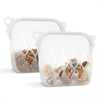 Sacs de conservation réutilisables en silicone de qualité supérieure, étanches, résistants au four et au congélateur, sans BPA, anti-fuite, 1500 ml, sacs de voyage pour aliments pour animaux de compagnie