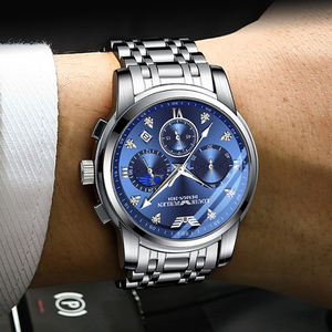 Nuovo orologio al quarzo di moda alla moda dal vivo popolare calendario luminoso maschile, luna e stelle - Product Image 4