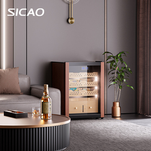 Sicao 137L giữ 1000 mini điện lạnh xì gà mát Humidor 5.0-22.0 ℃ nhiệt điện sang trọng tuyết tùng Gỗ xì gà tủ - Product Image 2