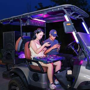 Hoogwaardige 2+2-persoons elektrische golfkar met vierwielaandrijving, straatlegaal, sfeerverlichting, 5kW vermogen, 70-90km bereik, groothandel - Product Image 4