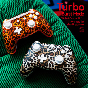 Controlador de Joystick Inalámbrico PB Leopard Amber Serie <span class=keywords><strong>Animal</strong></span> Pattern, 2.4GHz, Botón Turbo, Giroscopio de Seis Ejes - Product Image 4