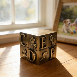 Урна для животных из цинкового сплава в форме куба – индивидуальная мемориальная урна для кремации с рисунком животного для собак и кошек - Product Image 2