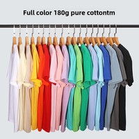 Kaos Oblong Polos Katun Sisir Murni 180g, Bernapas, Lengan Pendek, Unisex, Warna Solid, Model Longgar, Kaos Dasar, Kaos Couple