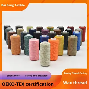 Cordon plat tressé fait main en cire 1mm, petit rouleau 150D, pour couture cuir, 50m, lacets de chaussures, vente en gros - Product Image 2