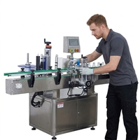 Machine d'étiquetage automatique multifonctionnelle pour bouteilles rondes et carrées, application verticale des étiquettes sur les bouteilles en plastique