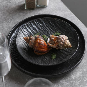 Juego de vajilla Tazón de arroz Serie de textura de <span class=keywords><strong>roca</strong></span> Tazones redondos de <span class=keywords><strong>gres</strong></span> blanco y negro Tazones de arroz de cerámica - Product Image 4