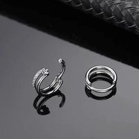 G23 cincin hidung Septum Titanium, perhiasan tiga/Hoop ganda & CZ tindik hidung Conch Helix Daith Rook Tragus