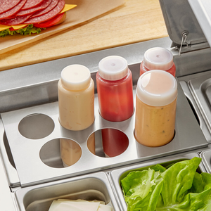 7 Holes <b>Squeeze</b> <b>Bottle</b> Holder Compatible with 1/3 GN Pan Restaurant Kitchen Equipment Commercial Kitchen Steel Fabrication - Product Image 1