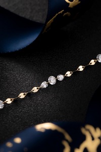 Elegante Brazalete de Cadena con Diamantes Cultivados en Laboratorio de Corte Corazón de 0.83ct en Oro Rosa Sólido de 18K |   Cadena con Diamante Creado en Laboratorio con Corte Corazón - Product Image 2