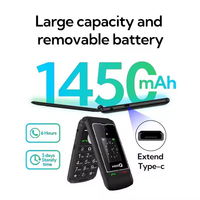هاتف TIQ Mini Q5 الذكي القابل للطي، خفيف الوزن بتقنية 4G، ذاكرة 3 جيجابايت + 32 جيجابايت، هاتف كلاسيكي