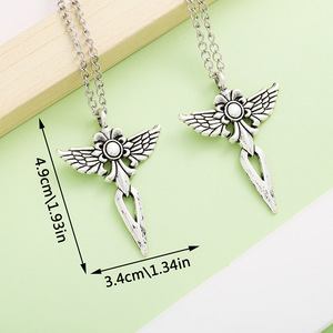 Pendentif croix ailée vintage en alliage d'argent pour accessoires créatifs DIY, cadeau, bijoux - Product Image 3