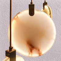 Lustre en albâtre espagnol à hauteur réglable, luminaire suspendu à bulles pour salon, café, escalier duplex en marbre, café