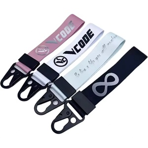 Cordón de poliéster personalizado para llavero con logotipo bordado de alta calidad y pulsera tejida - Product Image 2