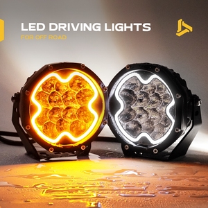Projecteur LED jaune de 5 pouces à faisceau large, antibrouillard, de travail, stroboscopique, auxiliaire, pour <span class=keywords><strong>voiture</strong></span>, camion, tout-terrain, Jeep, phare - Product Image 1