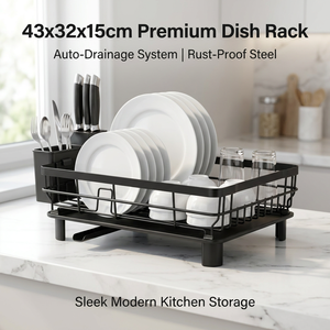 Escurridor <span class=keywords><strong>de</strong></span> Platos <span class=keywords><strong>de</strong></span> Metal Negro para <span class=keywords><strong>Cocina</strong></span> con Bandeja <span class=keywords><strong>de</strong></span> Drenaje Extraíble, Organizador <span class=keywords><strong>de</strong></span> Platos para Encimera, Popular entre Compradores en Línea y Minoristas - Product Image 1