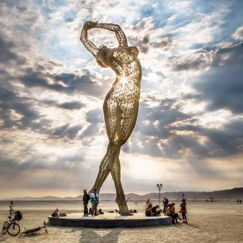 Vincentaa 2021 sıcak satış manzara açık Park büyük Metal soyut sanat dekoru paslanmaz çelik tel heykel