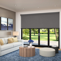Persianas Enrollables Motorizadas, Persianas Inteligentes para Ventanas Francesas, Control Remoto, Cortinas Horizontales Opacas de Tela, Decoración Elegante para el Hogar