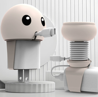 Organizador de escritorio creativo de dibujos animados-Protector de cable de carga portátil y estuche de gestión de cables para almacenamiento sin enredos