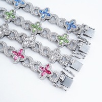 Bestseller Luxuriöse Blumen-Statement-Halskette Silber/Gold Plattiert Legierungskette mit Rosa CZ-Einlage Braut-Choker Hochzeits-Bankett-Geschenk