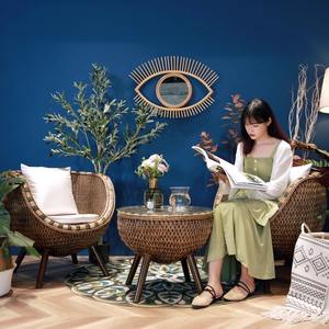 Meubles de <span class=keywords><strong>jardin</strong></span> modernes en forme de boule, ottoman rond en rotin <span class=keywords><strong>tressé</strong></span> large, chaises longues KC159 - Product Image 4