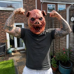 Masque <span class=keywords><strong>de</strong></span> tête <span class=keywords><strong>de</strong></span> cochon sanglant effrayant en latex naturel, accessoire <span class=keywords><strong>de</strong></span> costume d'<span class=keywords><strong>horreur</strong></span> animal monstre pour adulte, thème Noël, cosplay, halloween - Product Image 2