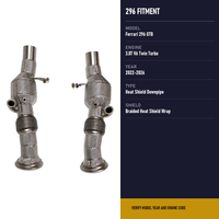 Kit de tuning de course pour Ferrari 296 GTB 3.0T 2022-2026 : Pare-chaleur à ajustement direct, section de soufflet flexible tressé pour downpipe (paire)