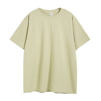 T-shirt décontracté à manches courtes pour homme, col rond, coupe classique, en coton 100% tricoté, 240g, écologique, respirant et infroissable