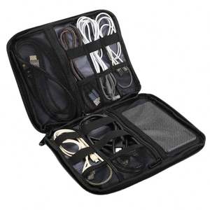 Échantillon gratuit, organisateur de gadgets électroniques de voyage personnalisé, populaire, sac de rangement pour la technologie, sac de transport, pochette pour câble USB - Product Image 1