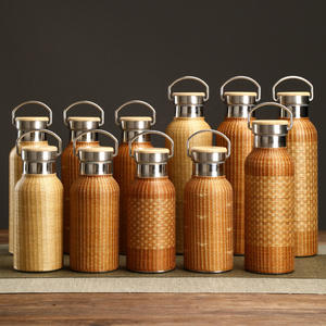 Tasse de haute qualité en acier inoxydable bambou tissé Thermos tasse voyage Portable poche plusieurs capacités Option Thermos flacon - Product Image 5