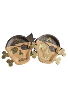 Vaisselle de fête d'anniversaire, estampage dorée, squelette viking, assiettes jetables bronzées, ensemble de vaisselle, fabrication sur mesure - Product Image 2